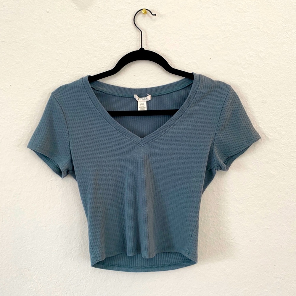 Dark blue short sleeve top